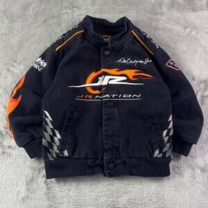 Vintage Y2K JR Nation Dale Earnhardt Jr. NASCAR Racing Jacket Kids 3T Black